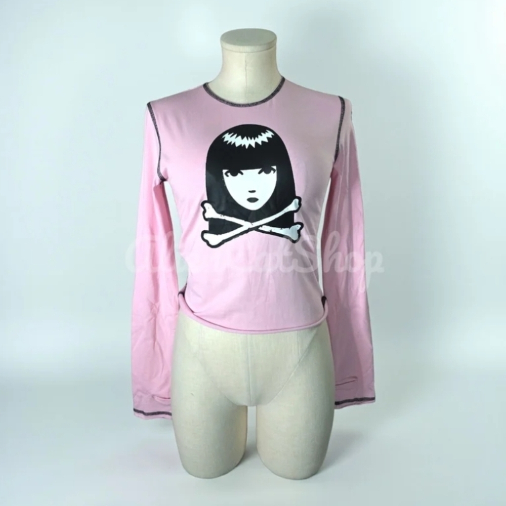 **NEW** Baby Stay Distant Long Sleeve Top Dolls Kill x Emily The Strange